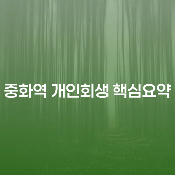 중화역 개인회생 핵심요약