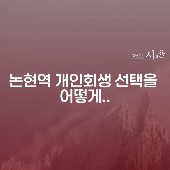 논현역 개인회생 선택을 어떻게..
